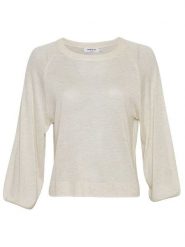 MOSS COPENHAGEN Sweter "Kobra" w kolorze kremowym rozmiar: M/L. Brązowe swetry Moss Copenhagen, l, bez wzorów, z wiskozy, klasyczne, bez ramiączek. Za 136.78 zł.