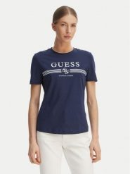 Guess T-Shirt V6GI07 K2968 Czarny Regular Fit. Czarne t-shirty Guess, xs, z aplikacjami, z bawełny, bez kołnierzyka, bez ramiączek. Za 154.99 zł.