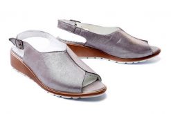 LANQIER 42C643 dark silver, sandały damskie. Szare sandały Lanqier, bez wzorów, z gumy, bez obcasa, na koturnie, bez zapięcia. Za 123.44 zł.