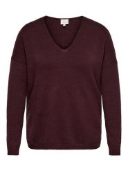 ONLY Carmakoma Sweter w kolorze bordowym rozmiar: XS-40/42. Czerwone swetry Only Carmakoma, xs, bez wzorów, bez ramiączek. Za 99.95 zł.