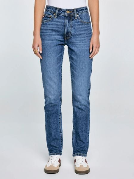 Jeansy damskie proste granatowe Charlotte 570. Niebieskie jeansy BIG STAR, l, bez wzorów, z denimu, klasyczne, z podwyższonym stanem. W wyprzedaży za 299.99 zł.