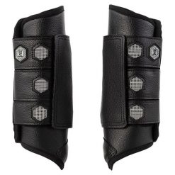 Zamknięte buty na tylne nogi dla koni BR Equitation Grandeur Eventing. Czarne buty treningowe BR, bez wzorów, bez zapięcia, do jazdy konnej. Za 317.00 zł.