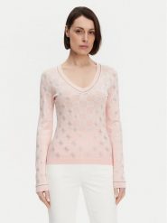 Guess Sweter W5GR07 Z3D60 Różowy Regular Fit. Czerwone swetry Guess, m, z aplikacjami, z wiskozy, bez ramiączek. Za 369.99 zł.