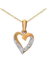 Revoni Złoty naszyjnik z diamentową zawieszką - dł. 46 cm rozmiar: onesize. Żółte naszyjniki Revoni, z materiału, z diamentem, złote. Za 1,087.99 zł.