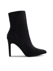 DeeZee Botki Novalee HXXS22051A Czarny. Czarne botki DeeZee, bez wzorów, z materiału, bez obcasa, na szpilce, bez zapięcia. Za 139.99 zł.
