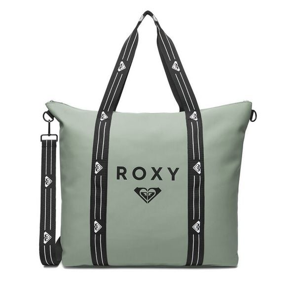 Torebka Roxy. Zielone shopper bag Roxy, bez wzorów, bez dodatków. Za 159.99 zł.