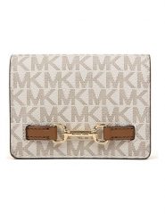 Michael Kors Portfel w kolorze kremowo-jasnobrązowym - 10 x 8 x 3 cm rozmiar: onesize. Brązowe portfele Michael Kors, bez wzorów, z materiału. Za 173.99 zł.