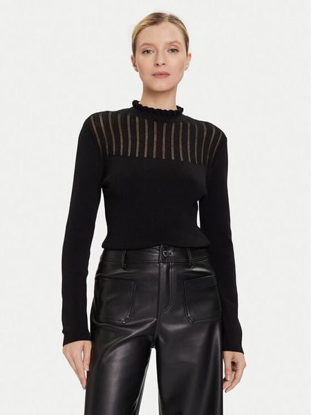 Morgan Sweter 252-MSNOWI Czarny Slim Fit. Czarne swetry Morgan, l, bez wzorów, z syntetyku, bez ramiączek. Za 189.98 zł.