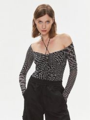Pinko Body Birba 102221 A1A0 Czarny Slim Fit. Czarne body i gorsety Pinko, bez wzorów, z syntetyku, bez ramiączek. Za 619.99 zł.