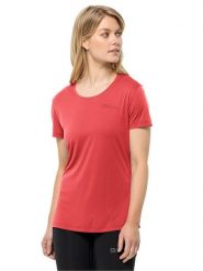 Jack Wolfskin Koszulka sportowa "Tech" w kolorze czerwonym rozmiar: XL. Czerwone t-shirty sportowe Jack Wolfskin, xl, bez wzorów, z materiału, bez ramiączek, outdoorowe. Za 109.26 zł.