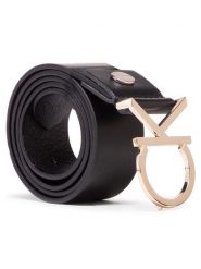 Calvin Klein Pasek Damski Ck Adj.Logo Belt 3.5Cm K60K602141 Czarny. Czarne paski Calvin Klein, bez wzorów, ze skóry. Za 169.99 zł.