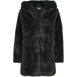 Parka dla kobiet Urban Classic hooded teddy coat. Czarne płaszcze Urban Classics, na zimę, bez wzorów, z kapturem. Za 340.00 zł.