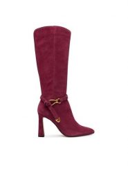 Steve Madden Kozaki Sirrens 11004776 Bordowy. Czerwone kozaki Steve Madden, bez wzorów, z lakierowanej skóry, bez obcasa, na szpilce, bez zapięcia. Za 859.99 zł.