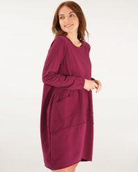 Luźna sukienka z bawełny. Czerwone sukienki Unisono, l, bez wzorów, z bawełny, bez kołnierzyka, bez ramiączek. Za 179.00 zł.