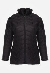 Czarna Pikowana Kurtka Przejściowa z Kapturem o Taliowanym Kroju Lissanoria. Czarne kurtki Born2be, l, bez wzorów, z jeansu, z kapturem. Za 129.99 zł.