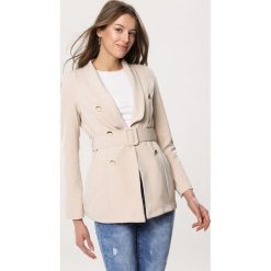 Beżowa Marynarka Polar. Brązowe bluzy z polaru Born2be, l, bez wzorów, z polaru. Za 129.99 zł.