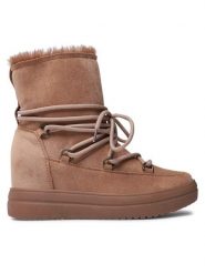 Jenny Fairy Botki WS5829-03 Beżowy. Brązowe botki Jenny Fairy, bez wzorów, z materiału, bez obcasa, na koturnie, bez zapięcia. Za 139.99 zł.