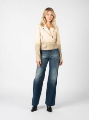 Pinko Kurtka "Sensible 13" | 1G171X Y7UF | Kobieta | Beżowy, Piaskowy. Brązowe kurtki Pinko, bez wzorów, ze skóry, bez kaptura. W wyprzedaży za 839.00 zł.