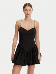 BARDOT Sukienka koktajlowa 59794DB Czarny Slim Fit. Czarne sukienki Bardot, bez wzorów, z bawełny, wizytowe, bez kołnierzyka, bez ramiączek. Za 339.99 zł.