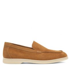 Mokasyny GINO ROSSI. Brązowe mokasyny Gino Rossi, bez wzorów. Za 224.99 zł.