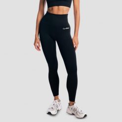 Legginsy damskie fitness bezszwowe GymBabe Black. Czarne legginsy sportowe GYMBEAM, s, bez wzorów, z elastanu, do biegania. Za 131.90 zł.