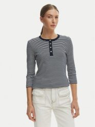 Tommy Hilfiger Bluzka WW0WW49629 Niebieski Slim Fit. Niebieskie bluzki Tommy Hilfiger, xl, bez wzorów, z bawełny, bez kołnierzyka, bez ramiączek. Za 329.99 zł.