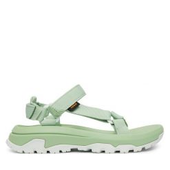 Sandały Teva. Zielone sandały Teva, bez wzorów, sportowe, bez obcasa, bez zapięcia. Za 379.99 zł.