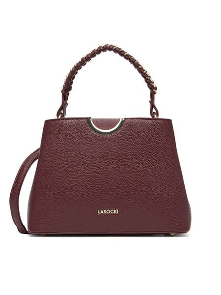Lasocki Torebka MLS-E-056-05 Bordowy. Czerwone torebki klasyczne Lasocki, bez wzorów, z materiału, bez dodatków. Za 179.99 zł.