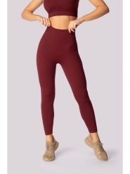 Spaio Legginsy sportowe "Ribbed" w kolorze bordowym rozmiar: S/M. Czerwone legginsy Spaio, bez wzorów, z materiału, sportowe. Za 126.99 zł.
