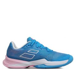 Buty do tenisa Babolat. Niebieskie buty treningowe BABOLAT, bez wzorów, bez zapięcia, tenisowe. Za 759.99 zł.