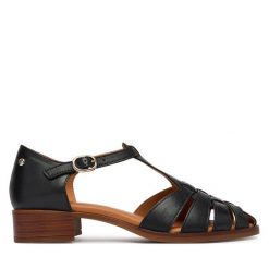 Sandały Pikolinos. Czarne sandały Pikolinos, bez wzorów, bez obcasa, na słupku, bez zapięcia. Za 599.99 zł.