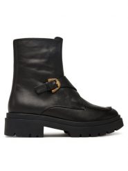 Coccinelle Botki E4 TD0 11 01 01 Czarny. Czarne botki Coccinelle, bez wzorów, ze skóry, bez obcasa, na płaskiej podeszwie, bez zapięcia. Za 1,299.00 zł.