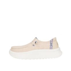 HEYDUDE Damskie Mokasyny Wendy Peak Chambray Woven. Białe mokasyny Hey dude, bez wzorów, z materiału. Za 249.00 zł.