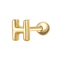 Glanzstücke München Piercing Litera H ze srebra próby 925 w kolorze zlotym Kolczyki 1 ct Damski. Żółte kolczyki Glanzstücke München, pozłacane. Za 110.49 zł.