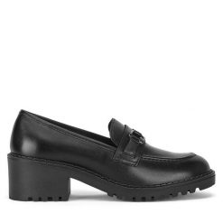 Półbuty Lasocki. Czarne półbuty wsuwane Lasocki, bez wzorów, bez obcasa, na obcasie. Za 239.99 zł.