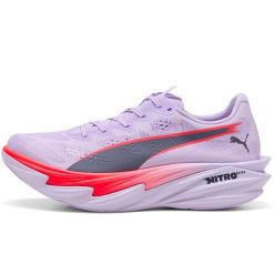 Buty Do Biegania Puma Deviate Nitro Elite 4 Wns Damskie. Fioletowe buty do biegania Puma, bez wzorów, z gumy, bez zapięcia, do biegania. Za 1,024.99 zł.