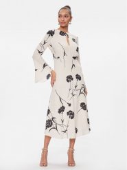 TWINSET Sukienka koktajlowa 241TP2600 Écru Regular Fit. Sukienki Twinset, bez wzorów, z wiskozy, wizytowe, bez kołnierzyka, bez ramiączek. Za 579.99 zł.