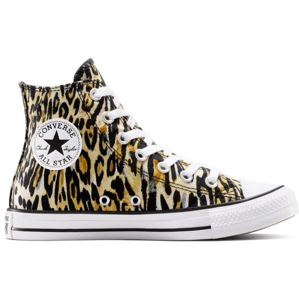 Buty sportowe Converse Chuck Taylor All Star Leopard. Brązowe buty treningowe Converse, bez wzorów, z materiału, bez zapięcia. Za 390.00 zł.