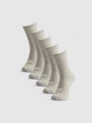 4F Skarpetki długie (5-pack) damskie - szare 39-42. Szare skarpetki 4f, bez wzorów, z bawełny. Za 69.99 zł.