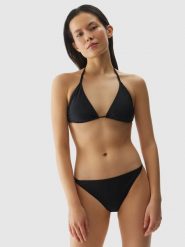 4F Góra od bikini damska - czarna M. Czarne bikini 4f, bez wzorów, z elastanu, wakacyjne. W wyprzedaży za 19.99 zł.