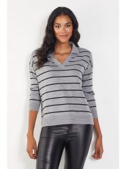 Milan Kiss Sweter w kolorze szaro-czarnym rozmiar: S. Czarne swetry Milan Kiss, s, bez wzorów, bez ramiączek. Za 96.37 zł.