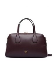 Calvin Klein Torebka Ck Medium Bowling Bag LV04F3610G Bordowy. Czerwone torebki klasyczne Calvin Klein, bez wzorów, ze skóry, bez dodatków. Za 569.99 zł.