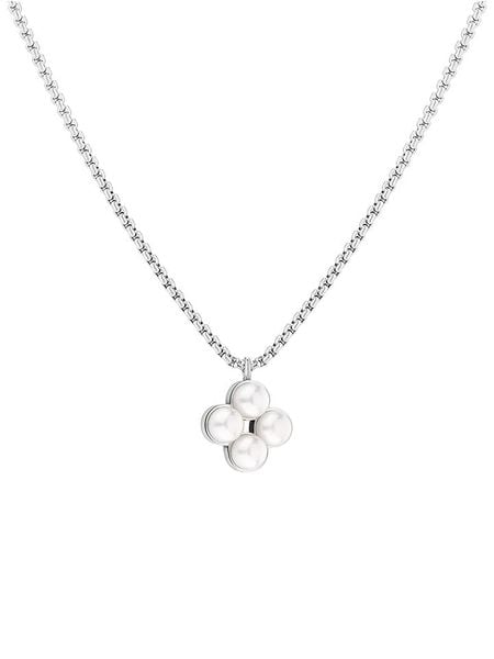 Tamaris Naszyjnik z elementem ozdobnym - dł. 45 cm rozmiar: onesize. Szare naszyjniki Tamaris, z materiału, z perłą, ze stali. Za 140.86 zł.