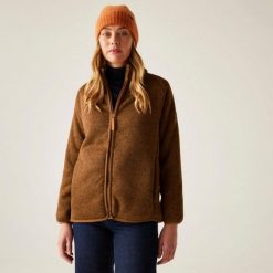 Polar damski rozsuwany Mellrey. Brązowe bluzy z polaru Regatta, bez wzorów, z dzianiny, trekkingowe. W wyprzedaży za 305.50 zł.