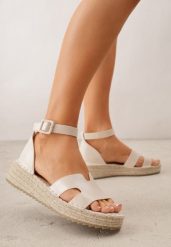 Beżowe Sandały VICES na Platformie z Plecionką i Wycięciami Helimis. Brązowe sandały Renee, bez wzorów, z koronki, bez obcasa, na platformie, bez zapięcia. Za 99.99 zł.
