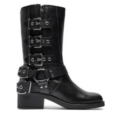 Botki Aldo. Czarne botki Aldo, bez wzorów, bez obcasa, na płaskiej podeszwie, bez zapięcia. Za 499.99 zł.