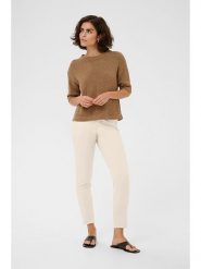 Kaffe Spodnie w kolorze kremowym rozmiar: 44. Brązowe spodnie materiałowe Kaffe, bez wzorów, z materiału. Za 158.10 zł.