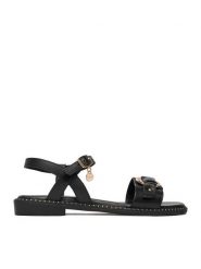MEXX Sandały EO-MX/KM215-03 Czarny. Czarne sandały Mexx, bez wzorów, ze skóry, bez obcasa, na płaskiej podeszwie, bez zapięcia. Za 249.99 zł.