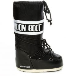 Śniegowce Moon Boot. Czarne śniegowce Moon Boot, bez wzorów, z nylonu, bez zapięcia. Za 899.99 zł.