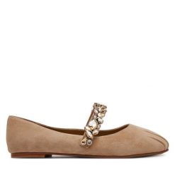 Baleriny Alma En Pena. Brązowe baleriny Alma En Pena, bez wzorów, bez obcasa, bez zapięcia. Za 339.99 zł.